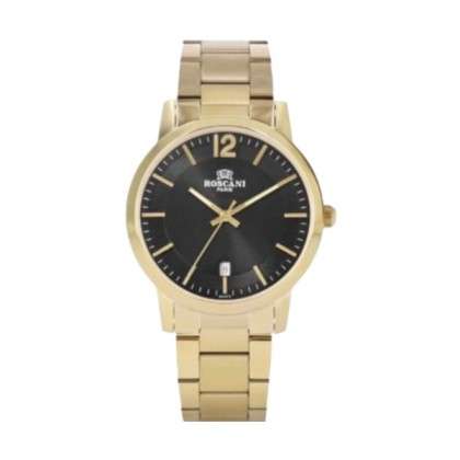 ROSCANI ROSW4605L3 Black Dial Gold Stainless Steel Strap Analog Women Watch